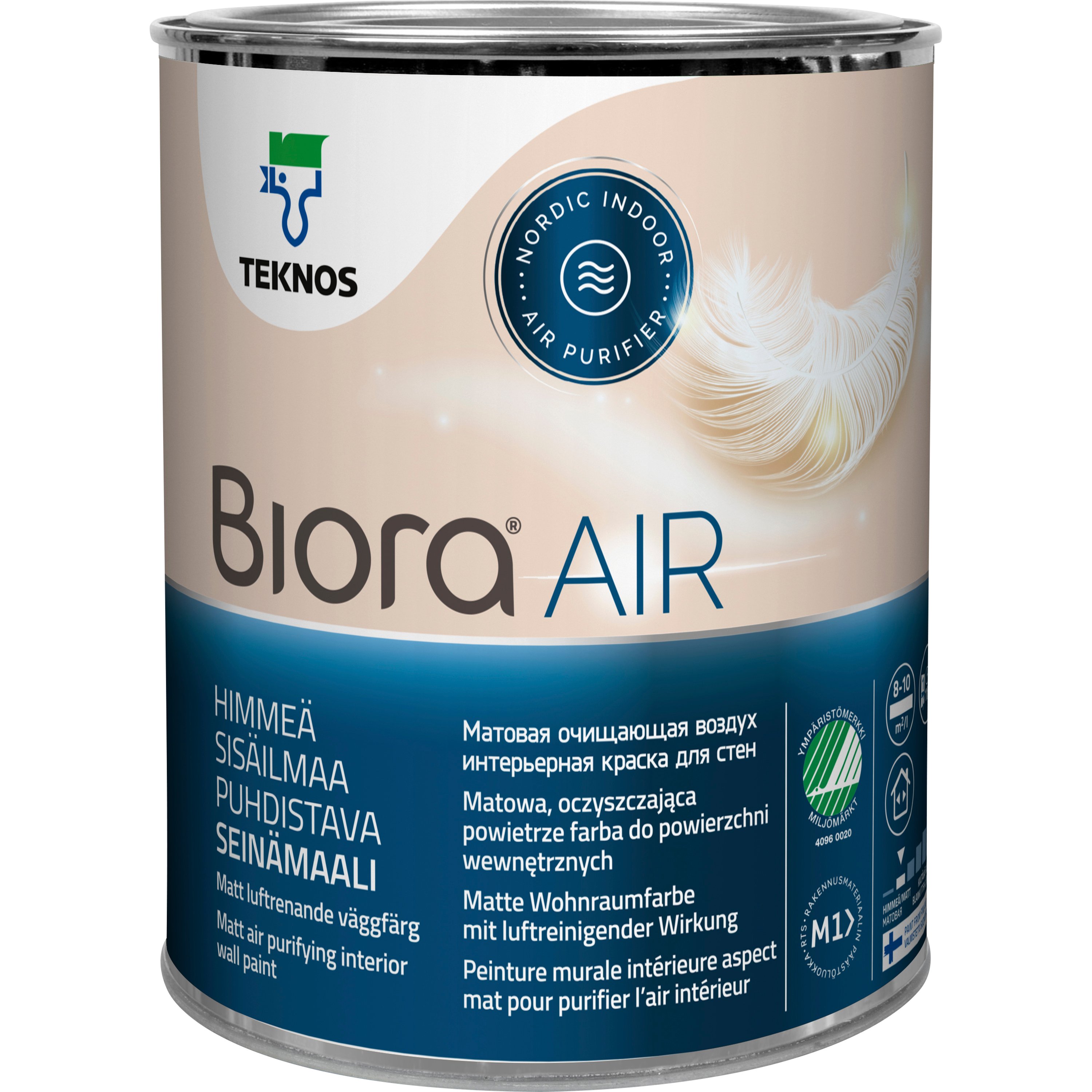 Väggfärg Teknos Biora Air Bas 3, 0,9 l