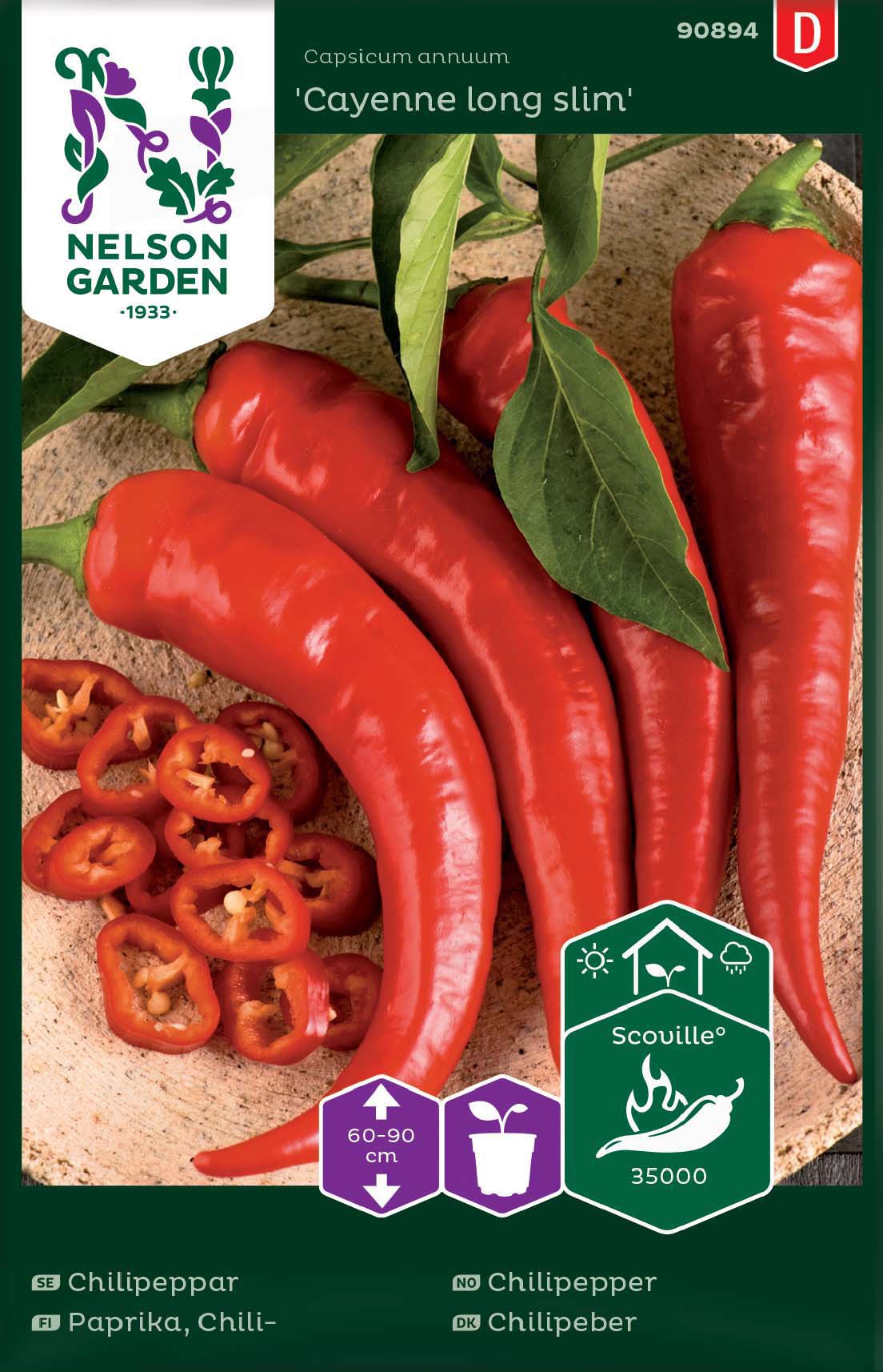 Fröer Nelson Garden Chilipeppar Cayenne Long Slim