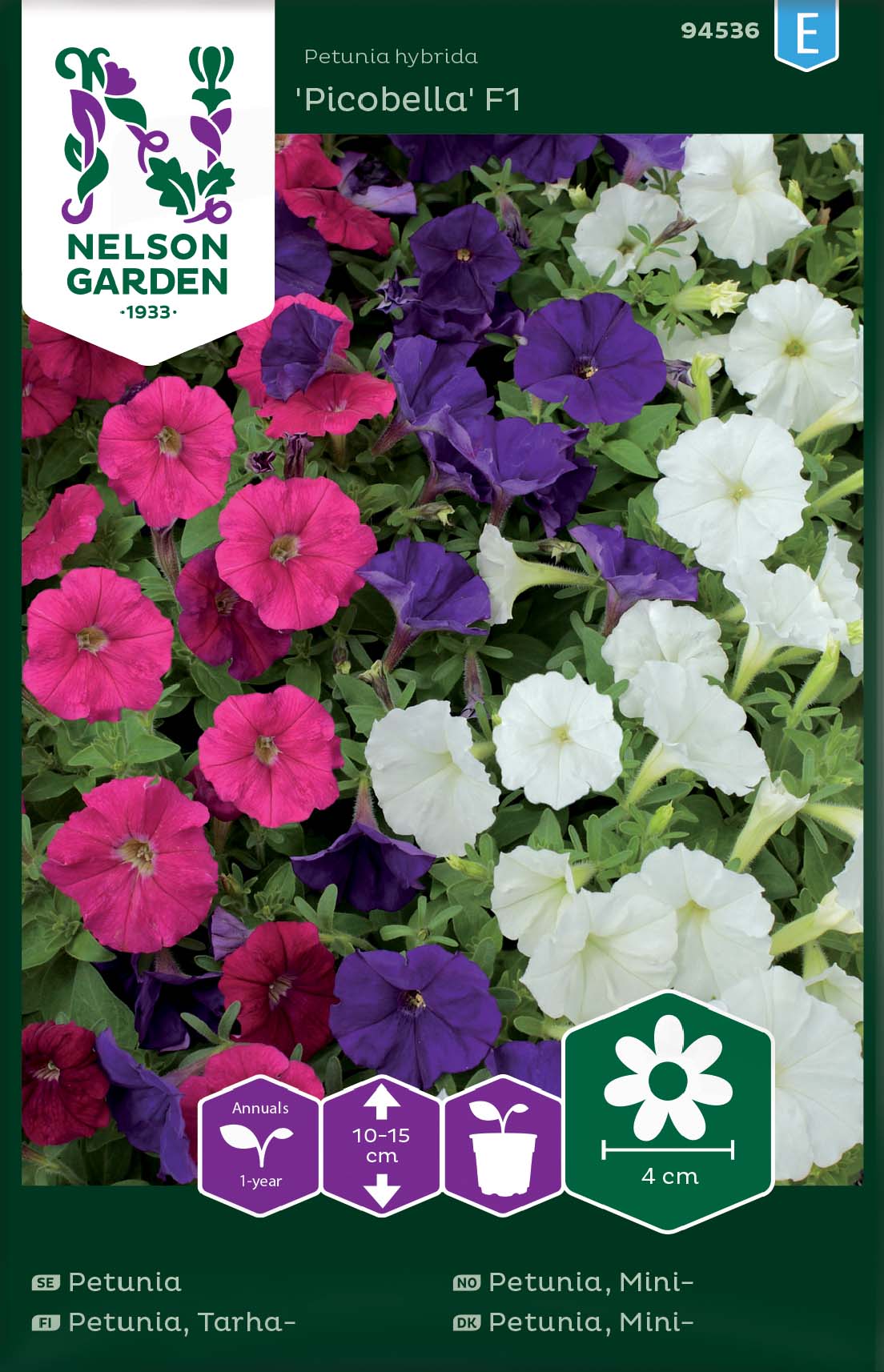 Fröer Nelson Garden Petunia Picobella F1 Mini Mix Färger