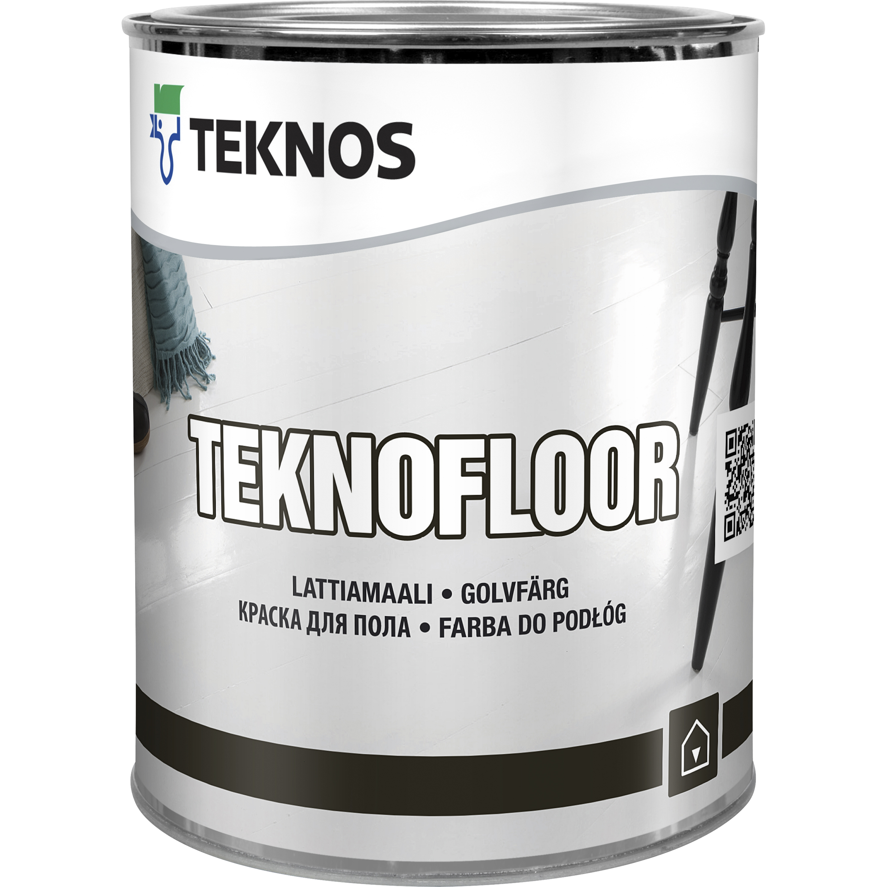 Golvfärg Teknofloor, grå 0,9 l