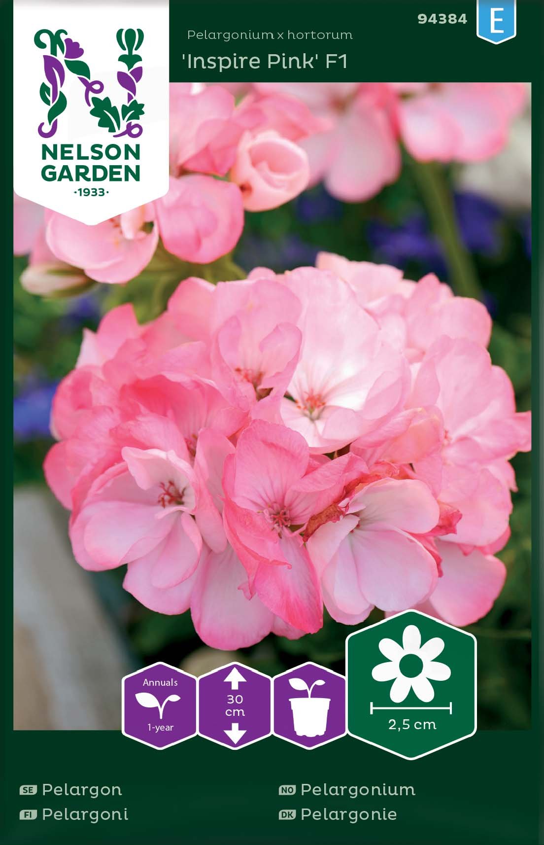 Fröer Nelson Garden Pelargon Inspire Pink F1 Rosa