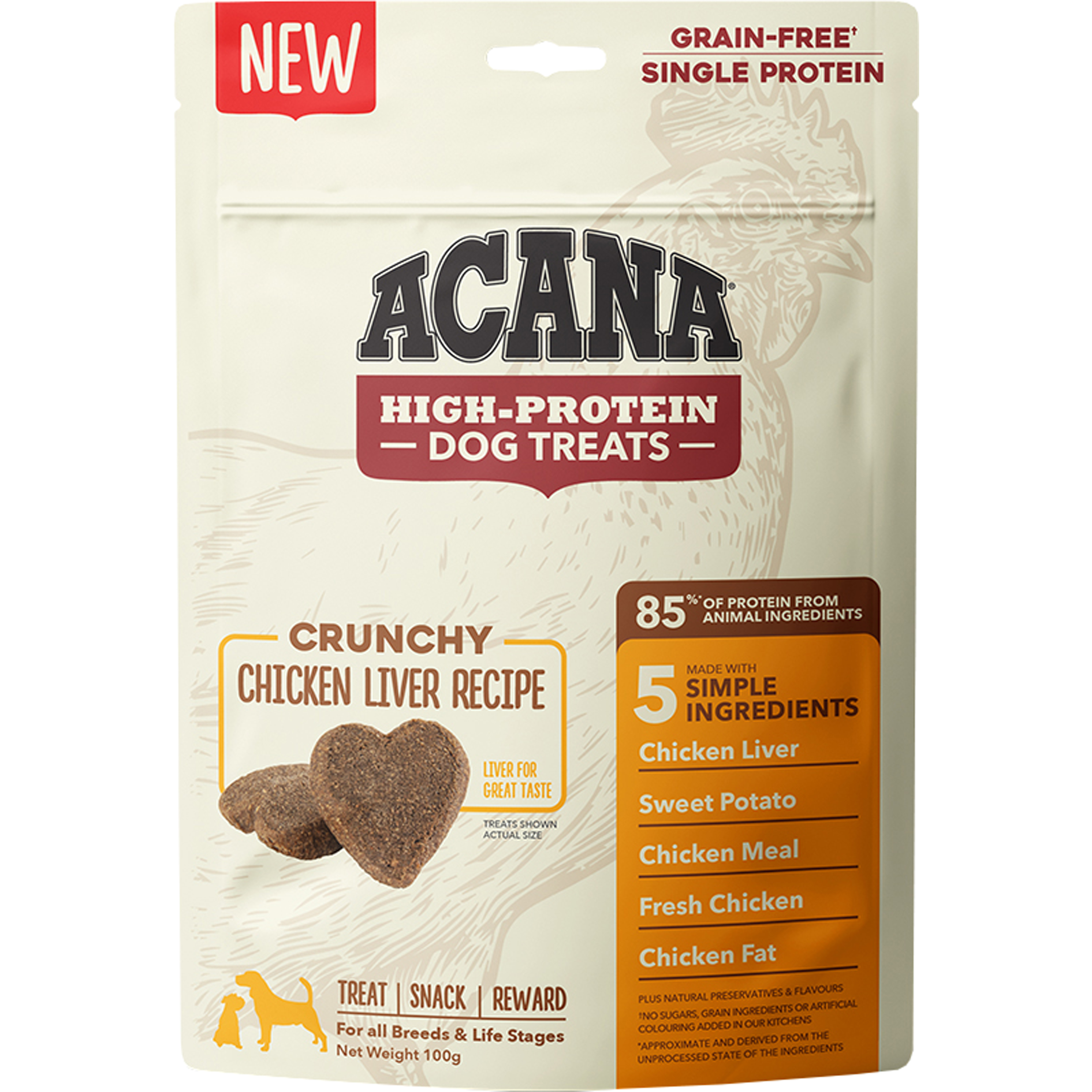 Hundgodis Acana Dog Treats Crunchy Chicken, 100 g