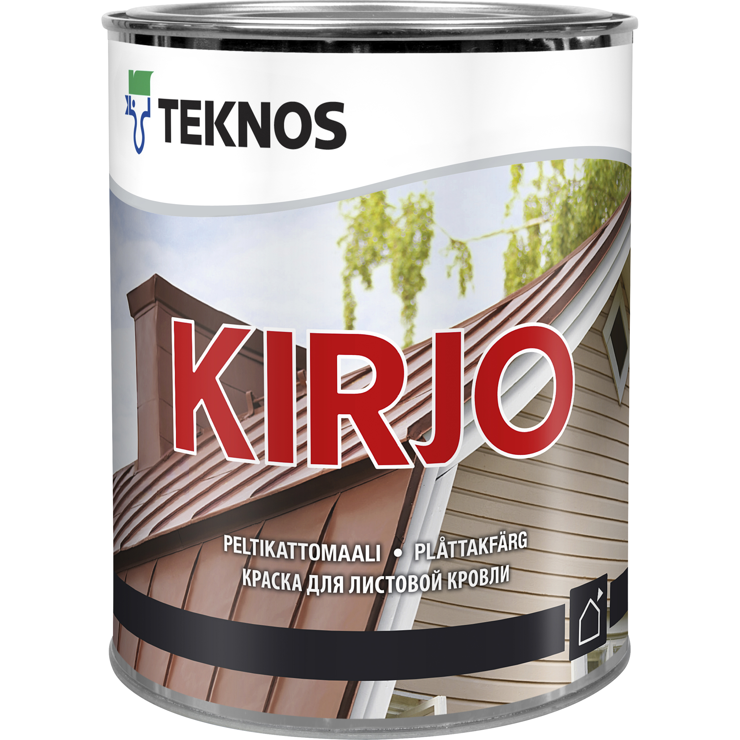 Plåttakfärg Teknos Kirjo Vit, 0,9 l