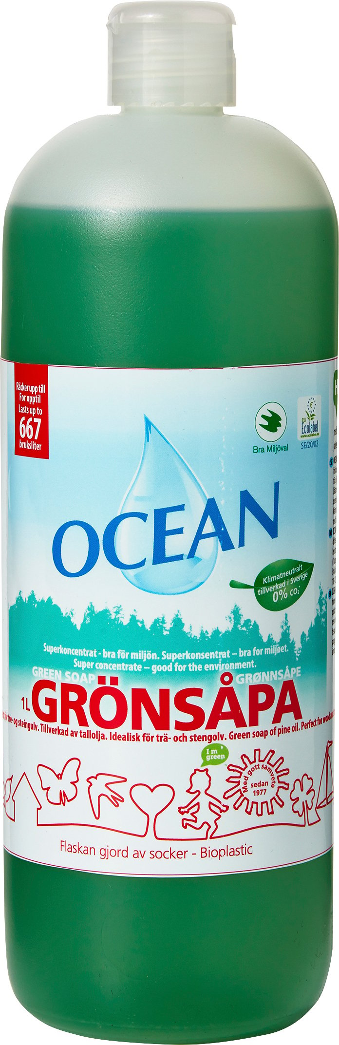 Rengöringsmedel Ocean Grönsåpa, 1 l