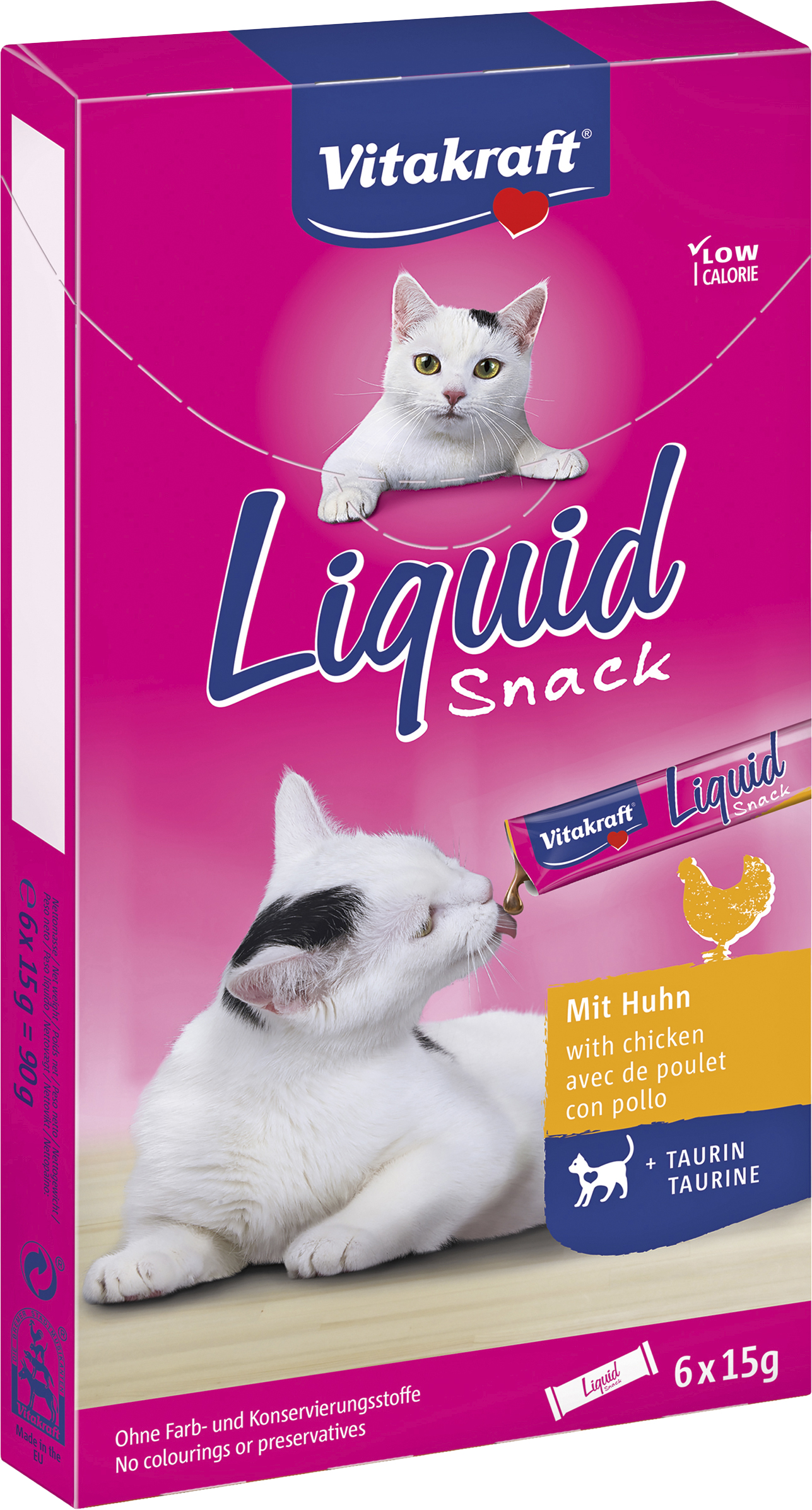 Kattgodis Vitakraft LiquidSnack Kyckling/Taurin 6x15g