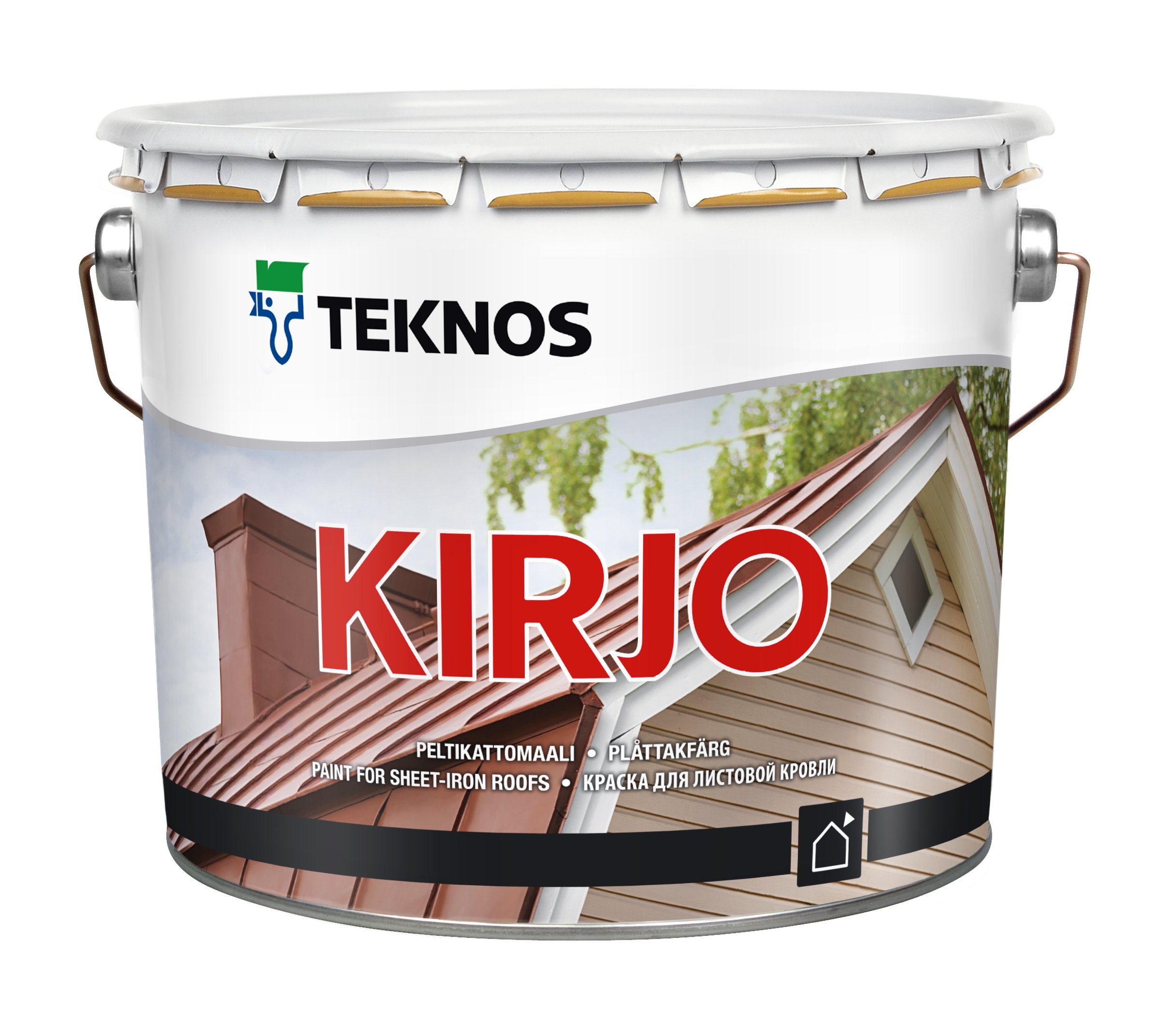 Plåttakfärg Teknos Kirjo Vit, 2,7 l