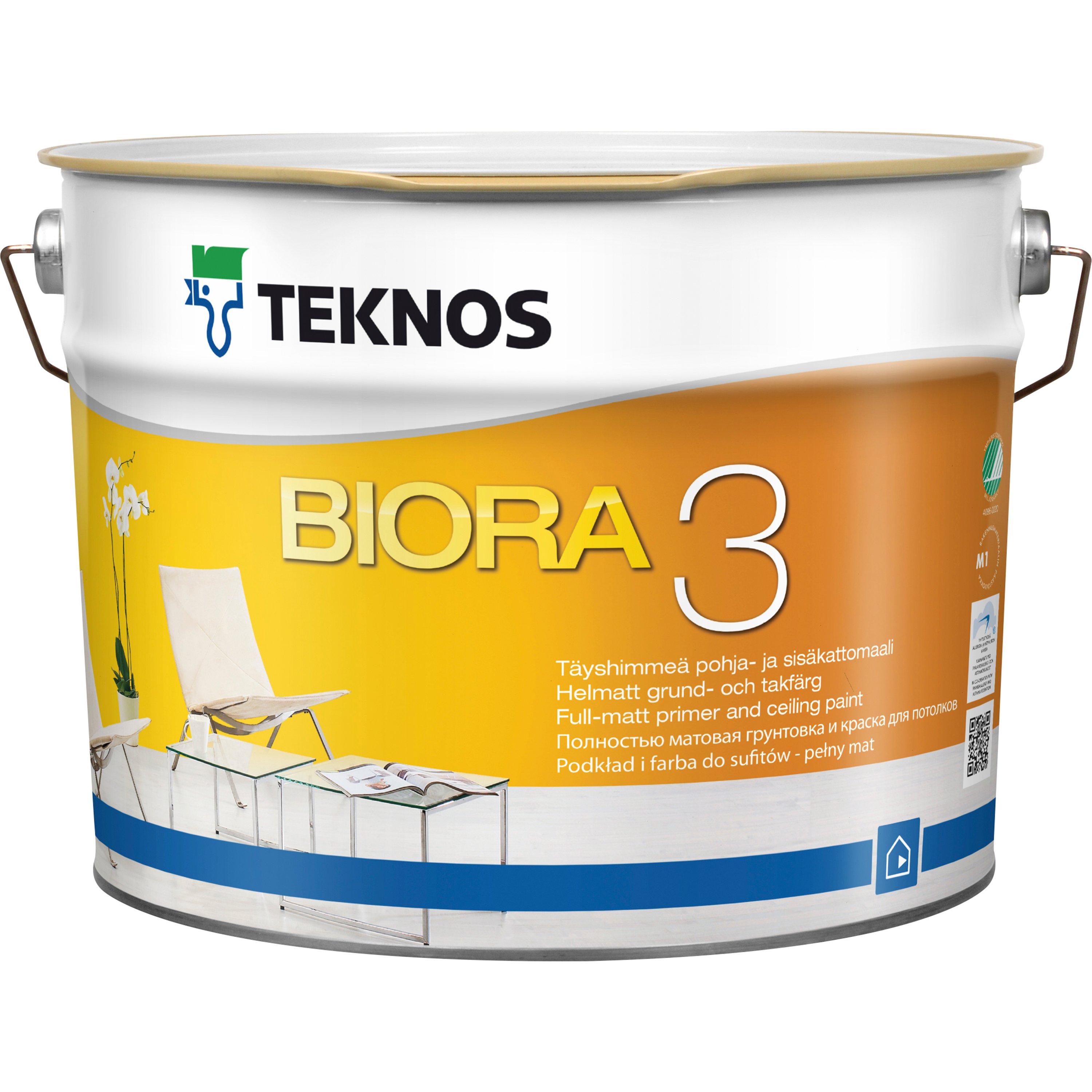 Takfärg Teknos Biora 3 Vit 9 L