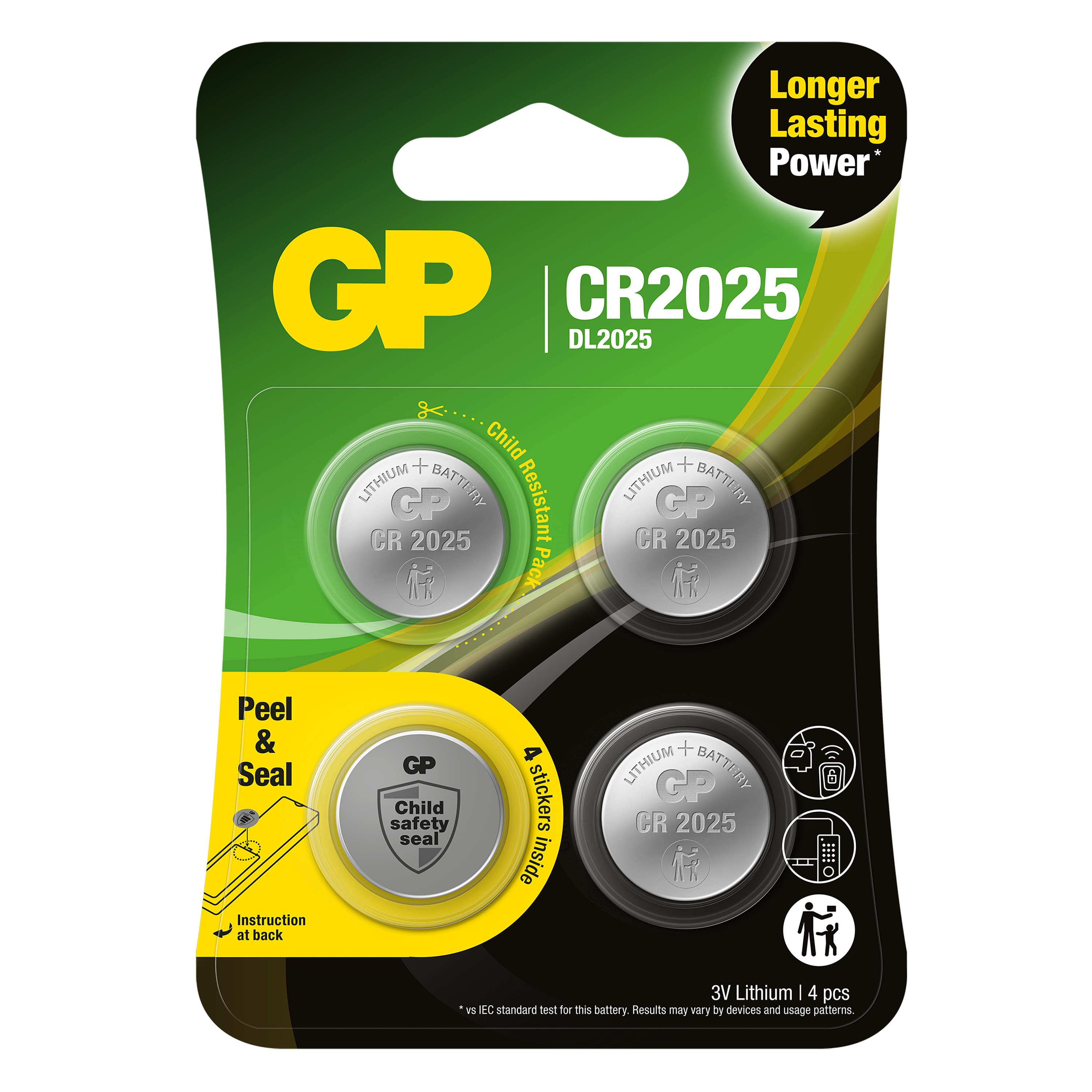 Batteri GP Batteries Lithium Knappcell CR2025 4-p