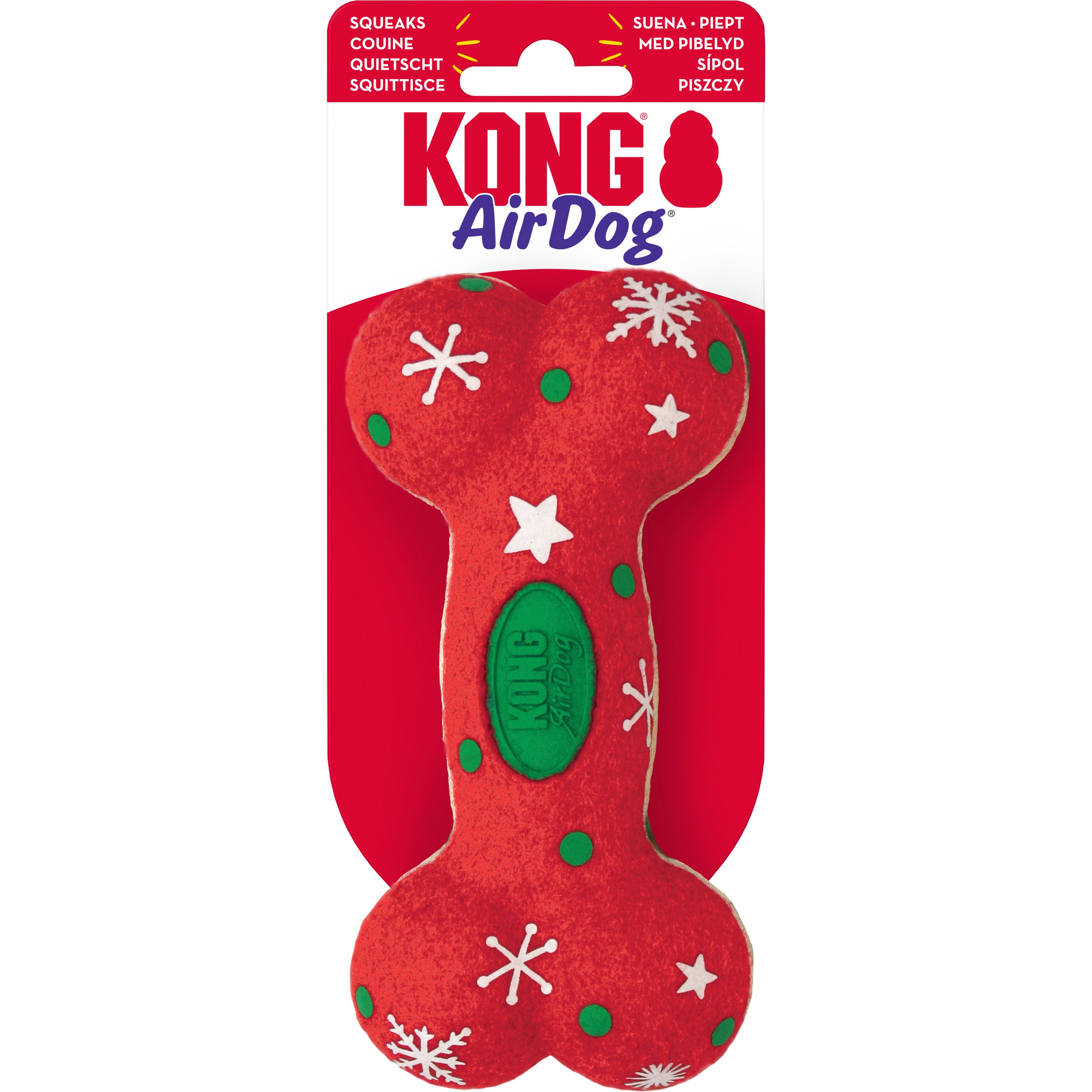 Hundleksak Kong Holiday Airdog Bone Röd M