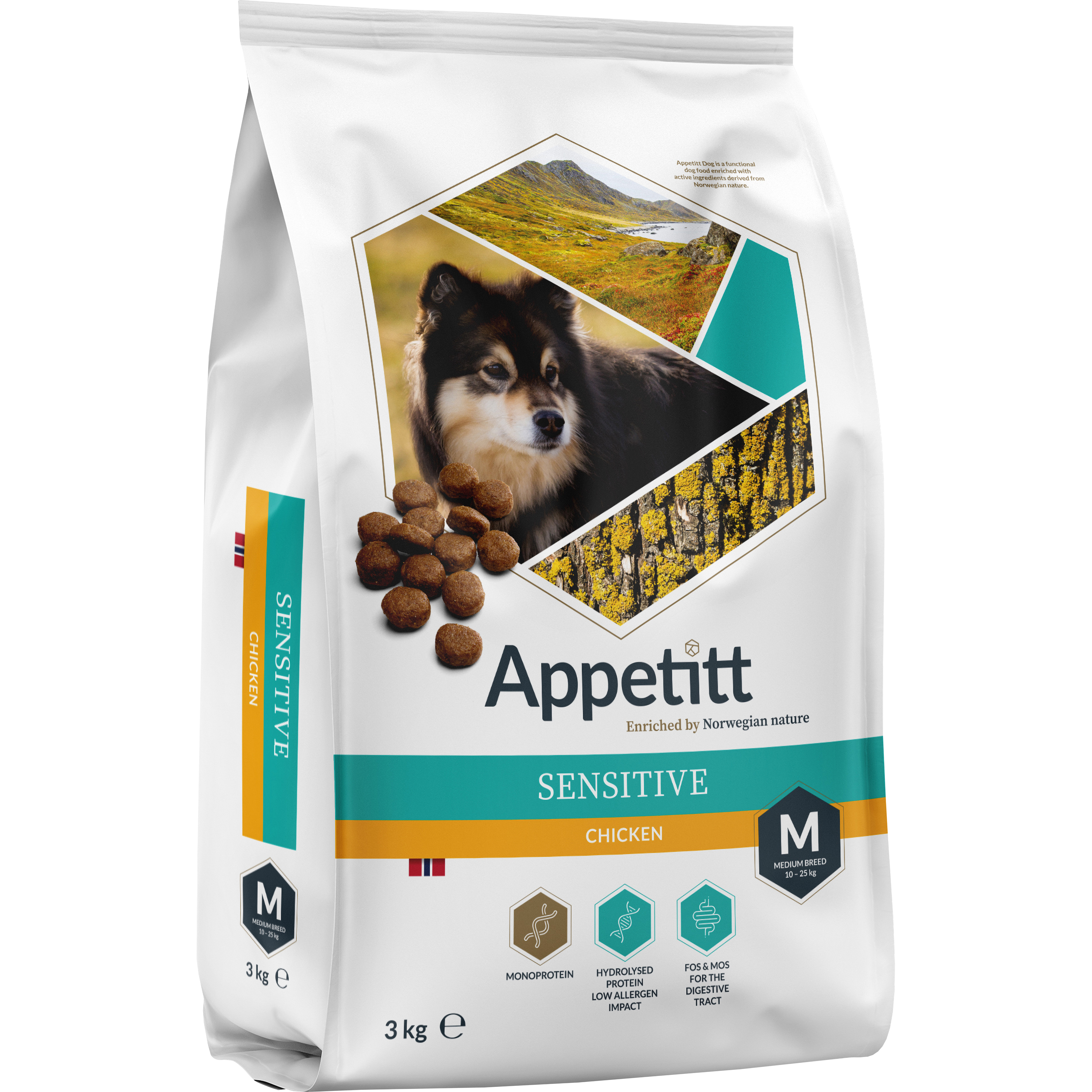 Hundfoder Appetitt Sensitive Chicken Medium 3kg