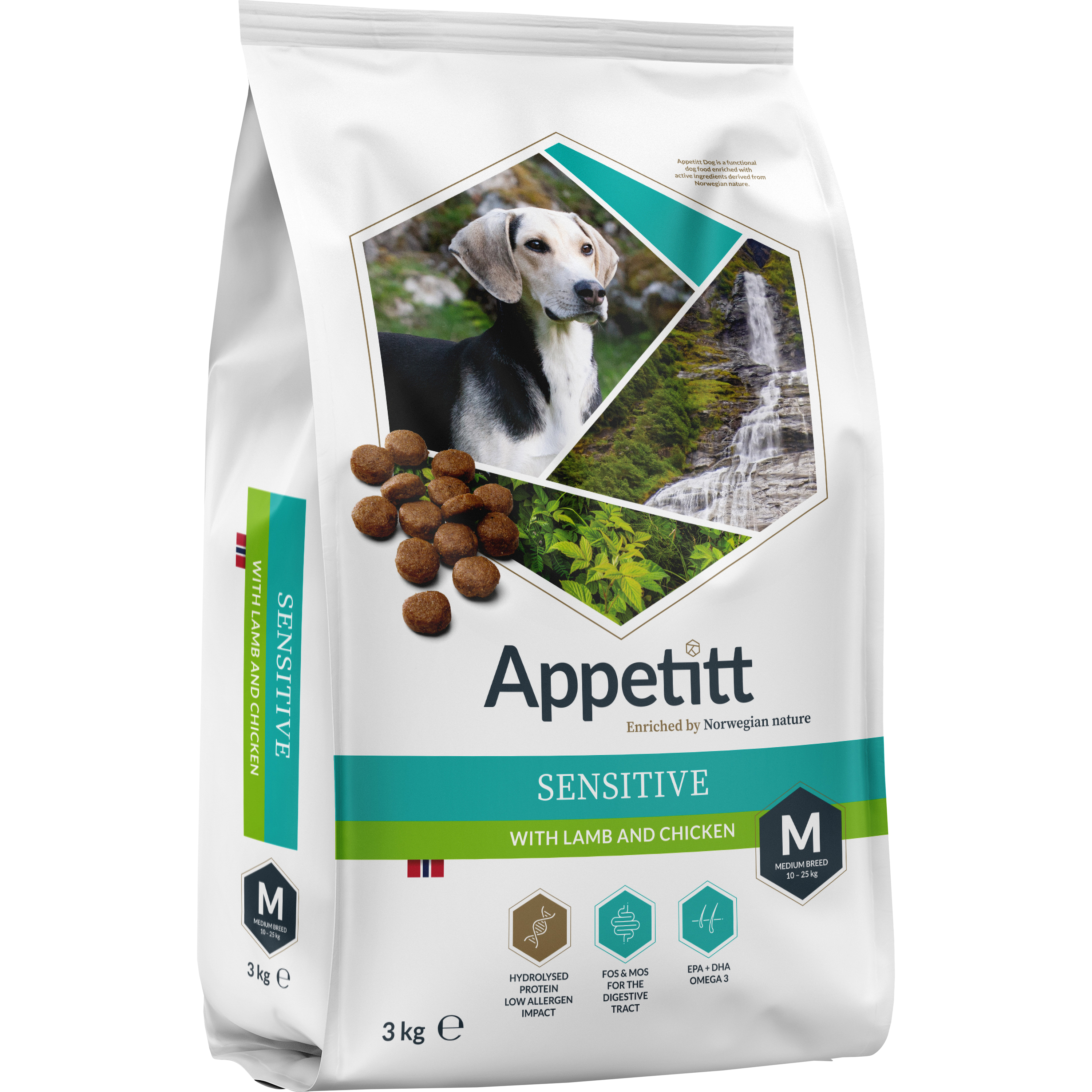 Hundfoder Appetitt Sensitive Lamb & Chicken Medium 3kg